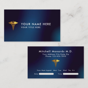 Professioneller Navy Blau Gold Caduceus Medizinisc Terminkarte