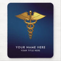 Professioneller Navy Blau Goldener Caduceus Medizi