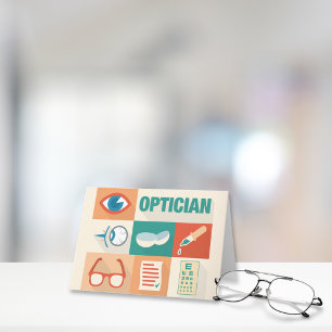 Professioneller Optiker ikonisches Design Karte