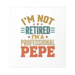Professioneller Pepe Ruhestand Vintage-Typografie- Notizblock