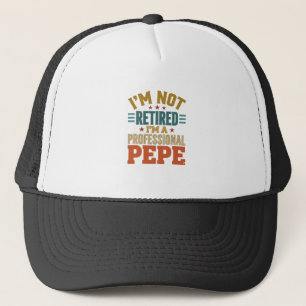 Professioneller Pepe-Ruhestand Vintage-Typografie- Truckerkappe