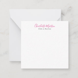 Professioneller Pink Weiß Manager Berater Chef Mitteilungskarte