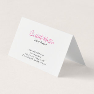 Professioneller Pinker Weißer Manager Berater Chef Visitenkarten