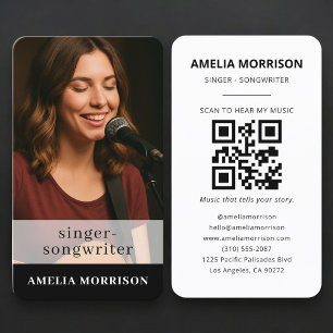 Professioneller QR-Code-Foto für Musiker Visitenkarte