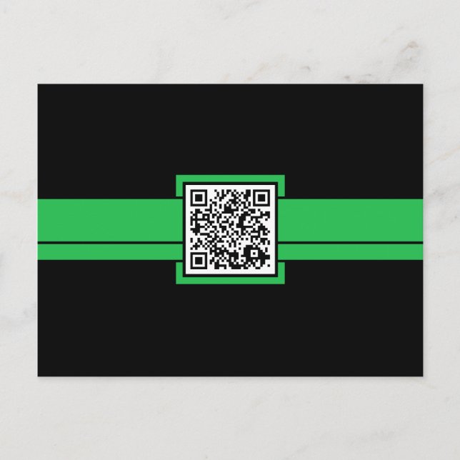 professioneller QR-Code : grüne Schleife Postkarte (Vorderseite)