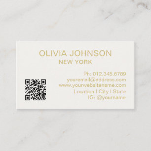 Professioneller QR-Code Modern Minimalistisch Gold Visitenkarte