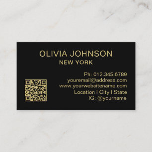 Professioneller QR-Code Modern Minimalistisch Gold Visitenkarte