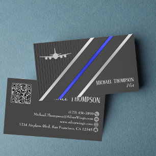 Professioneller QR-Code Pilot Stylish Aviation Visitenkarte