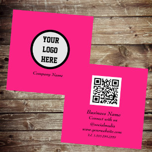 Professioneller QR-Code scannbar Magenta Pink Mode Quadratische Visitenkarte