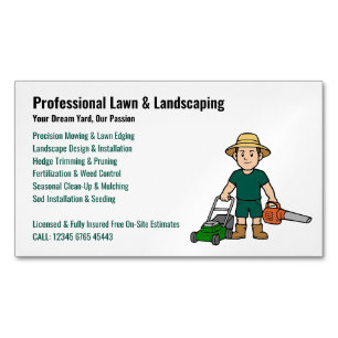 Professioneller Rasenpflege-Landschaftsbauservice Magnetische Visitenkarte