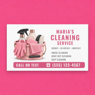 Professioneller Reinigungsservice Pink Maid Visitenkarte