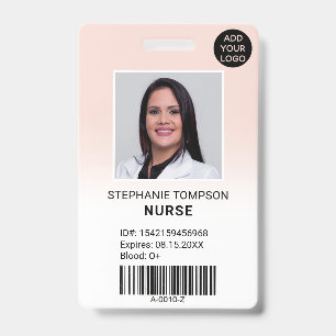 Professioneller rosa Ombre-Krankenschwester-Foto-L Ausweis