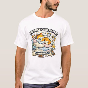 Professioneller Schläfer Lustige Faule Katze Vekto T-Shirt