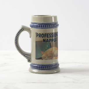 Professioneller Schläfer Lustiger Katzenbecher C Bierglas