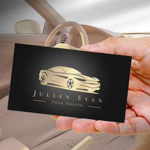 Professioneller Schwarz & Gold Uber-Fahrdienst Visitenkarte