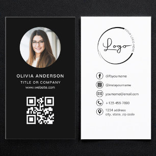 Professioneller schwarzer QR-Code für soziale Medi Visitenkarte