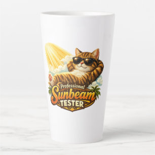 Professioneller Sonnenstrahl-Tester Lustige Katze Milchtasse