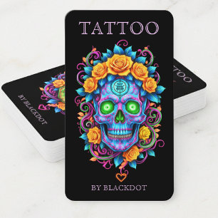 Professioneller Tätowierer Tattoo-Studio Schädel m Visitenkarte