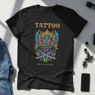 Professioneller Tattoo-Künstler-Dämonenmaske Tatto T-Shirt