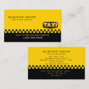 Professioneller Taxi-Service  Visitenkarte