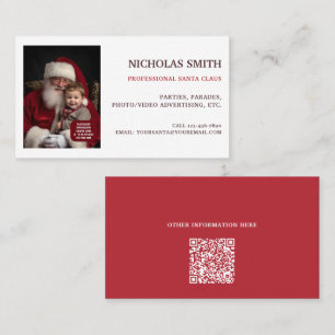 Professioneller Weihnachtsmann-QR-Code-Foto Visitenkarte