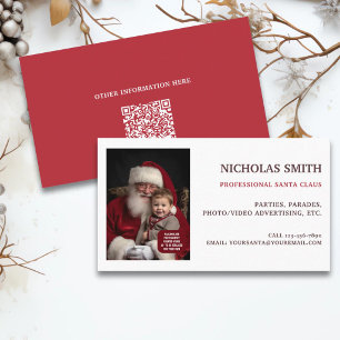 Professioneller Weihnachtsmann-QR-Code-Foto Visitenkarte