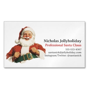 Professioneller Weihnachtsmann Retro Vintage Infor Magnetische Visitenkarte