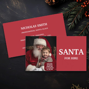 Professioneller Weihnachtsmann zum Mieten Foto Visitenkarte