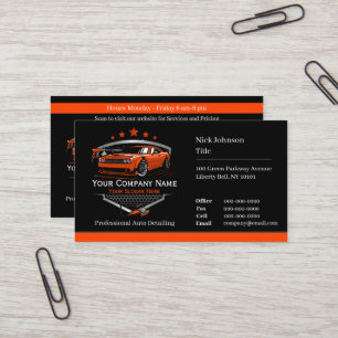 Professionelles Auto-Detailing-Autowaschunternehme Visitenkarte