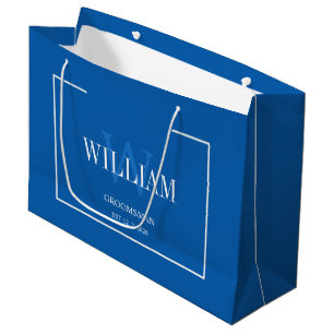 Professionelles Blau-Weißes Minimalistisches für B Große Geschenktüte