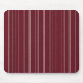Professionelles Burgunderrot und Creme Pinstripe-M Mousepad