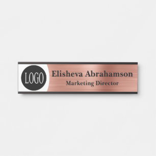 Professionelles Bürotürschild Rose Gold Logo Türschild