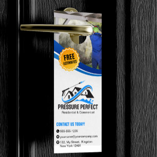 Professionelles Druckreinigen und Power Cleaning Türanhänger