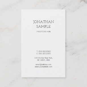 Professionelles einfaches Design Elegant Schlicht Visitenkarte