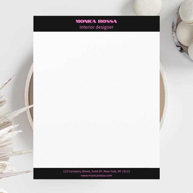 Professionelles einfaches modernes neonrosa Briefk (Von Creator hochgeladen)