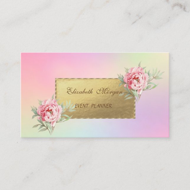 Professionelles Elegant Holographi , Blume Visitenkarte (Vorderseite)