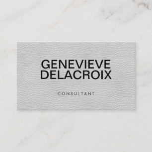 Professionelles Elegantes Weißes Leder mit Fettem Visitenkarte
