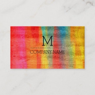 Professionelles Farbmodernes Holzmonogramm #11 Visitenkarte