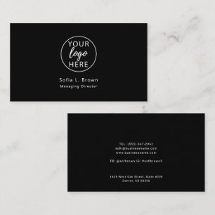 Professionelles Firmenlogo Modern Schwarz Elegant  Visitenkarte