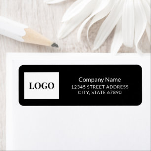 Professionelles Firmenlogo Schwarz-Weiß-Adresse