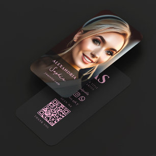 Professionelles Foto Pink Black Networking Visitenkarte