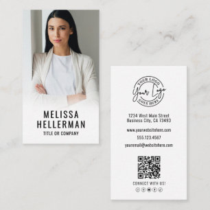 Professionelles Foto QR-Code Firmenlogo Vertikal Visitenkarte