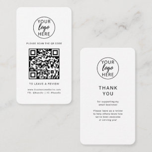 Professionelles Geschäftslogo QR-Code-Review Visitenkarte