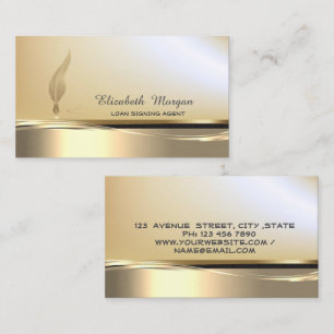 Professionelles Gold Glitter Feder Streifen Notar Visitenkarte