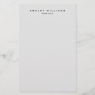 Professionelles Grau modernes einfaches Unikat Briefpapier