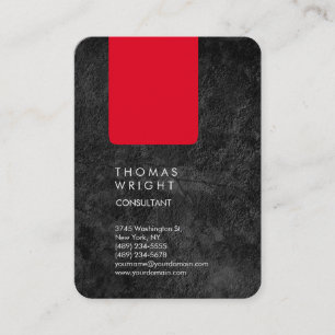 Professionelles Grau Rot Modern Elegant Visitenkarte
