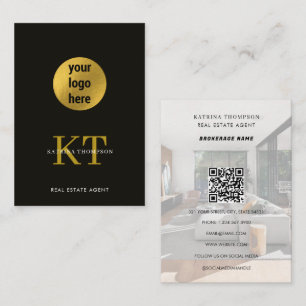 Professionelles Immobilien-Logo Realtor Schwarz Go Visitenkarte