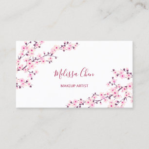Professionelles Kirschblüten-Rosa Weiß Salon Visitenkarte