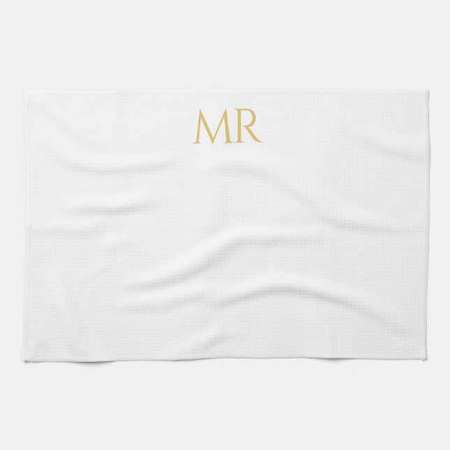 Professionelles klassisches Monogramm-Minimalist P Geschirrtuch (Horizontal)