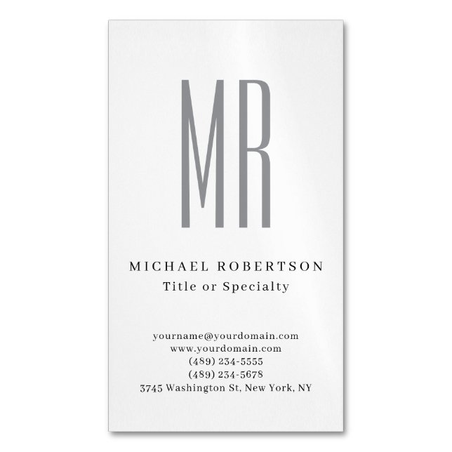 Professionelles klassisches Monogramm-Minimalist P Magnetische Visitenkarte (Vorderseite Vertikal)